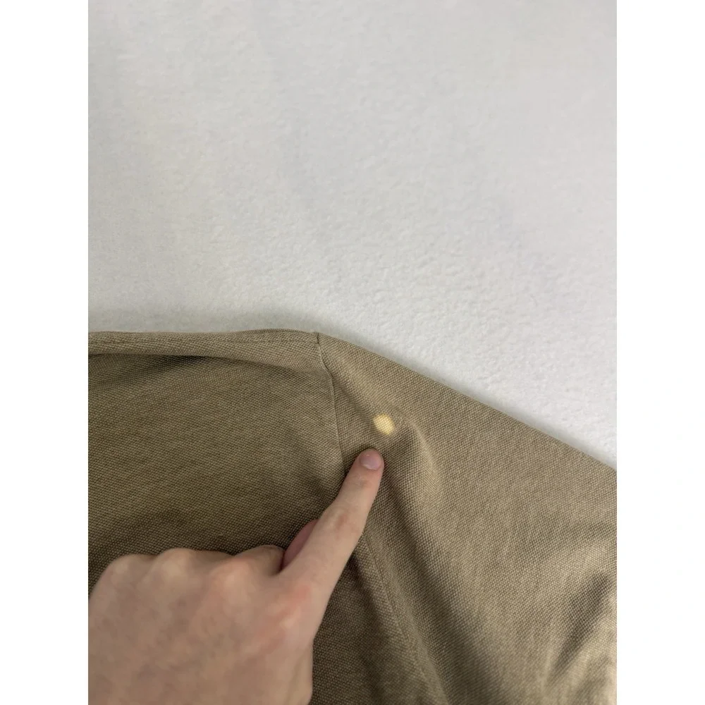 Vintage Polo Ralph Lauren Pocket‎ Polo Shirt M Tan Beige Made in Hong Kong